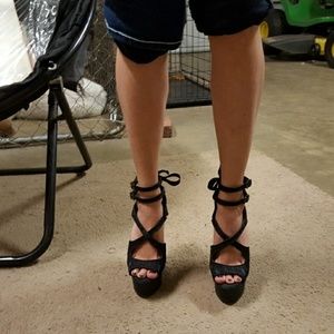 As 8 black dancer heels
